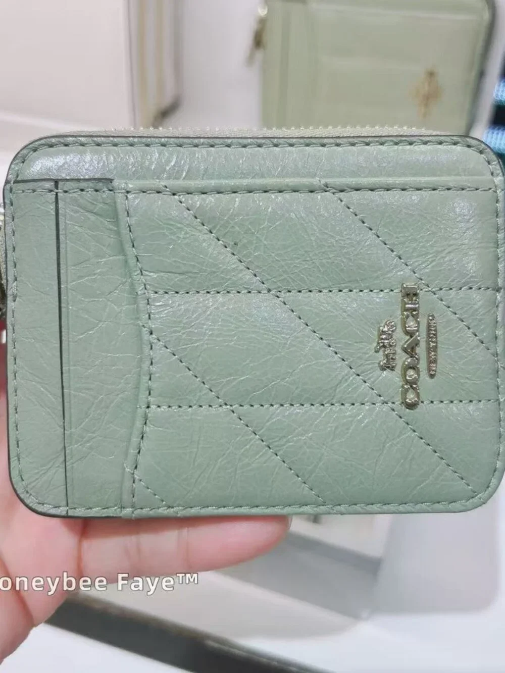 NWT Coach Zip Card Case With Quilting CEC51